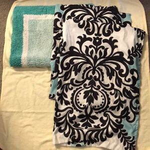 Shower curtain and matching bath mat